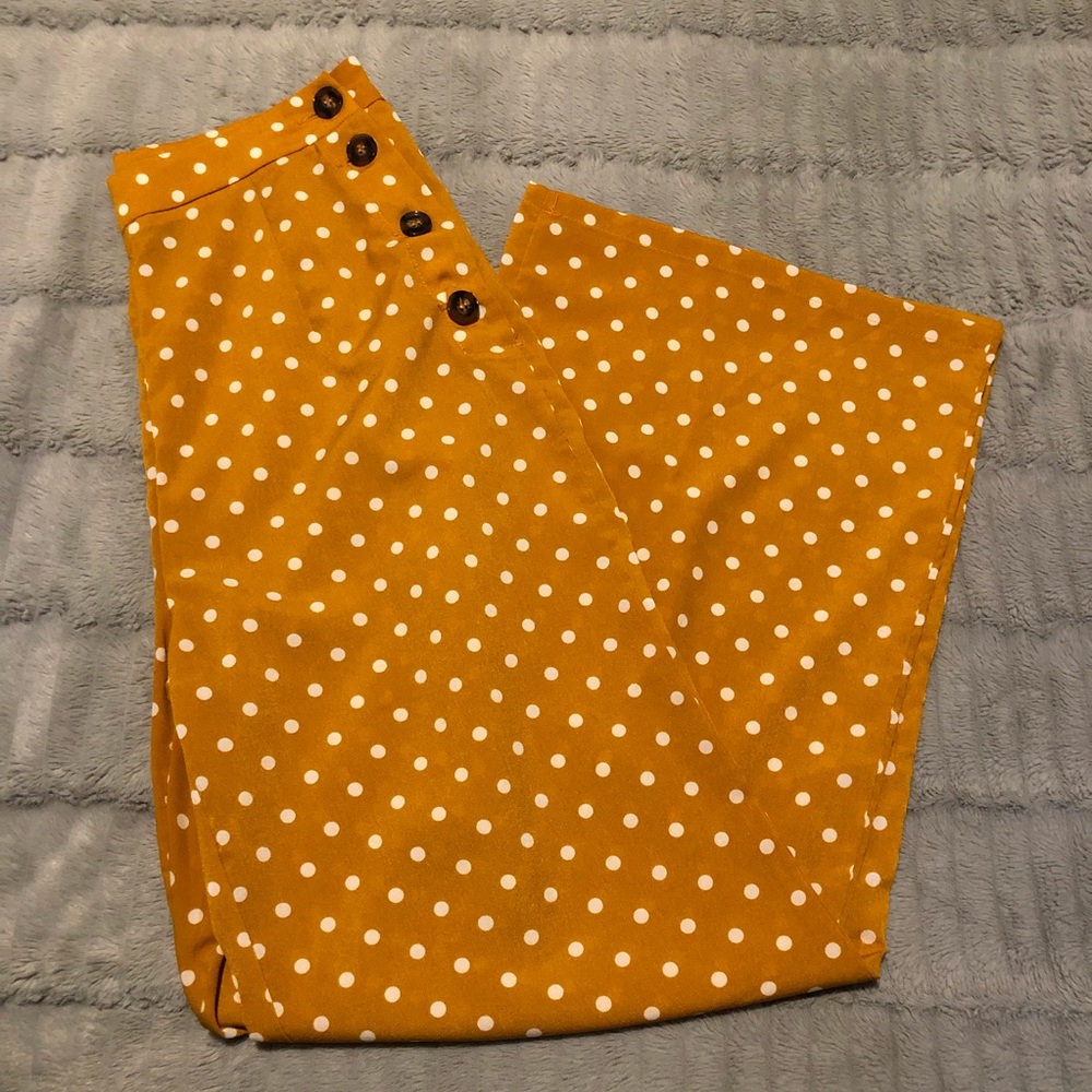 Yellow Wide Leg Pants
